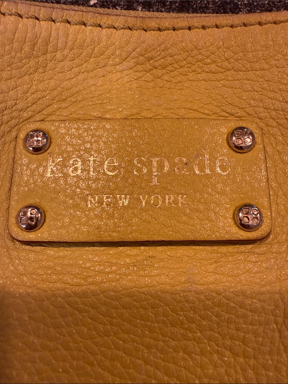 kate spade vibrant Yellow Pebbled Leather Shoulder Bag - Picture 2 of 12